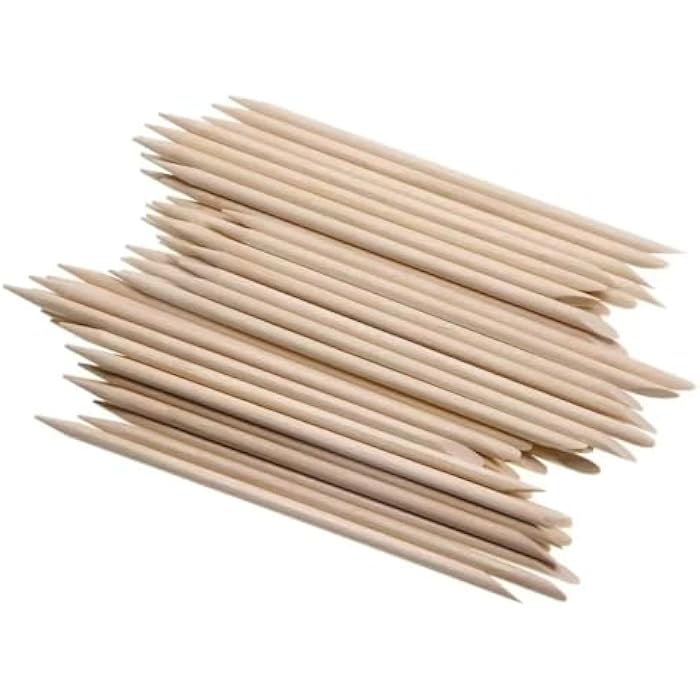 Miniware Mini Skater 50 Pcs Orange Wood Nail Sticks Double Sided Multi Functional Cuticle Pusher Remover Manicure Pedicure Tool (50) - Image 1
